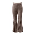 thumbnail image 4 of Karymi Jean Shorts Womens Western Style Fringe Bell Bottom Trousers, Solid High Waist Flare Long Pants, Slim Fit Stretch Retro Cowboy Pants , Belt Not Included Biker Shorts Women, 4 of 6