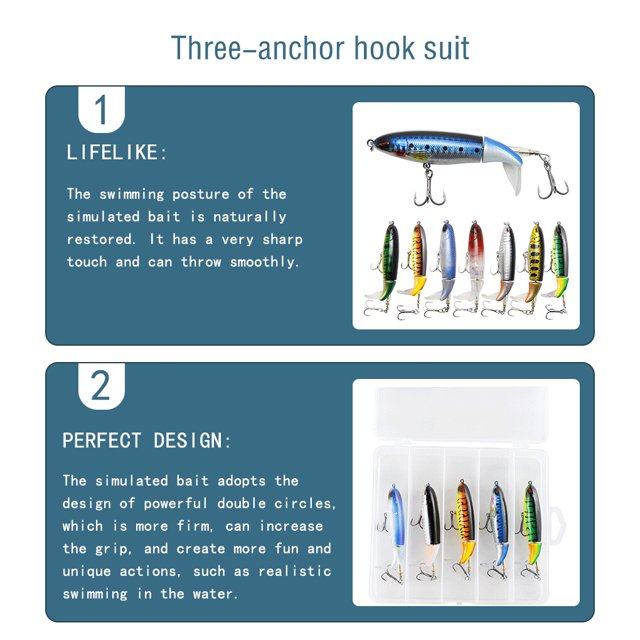 False Bait Lifelike Bionic Fishing Tools with Sliding Mechanism Floating Animals For Bass Pike Catfish Surface Lure Acute Touch 5 Pieces