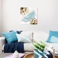 thumbnail image 2 of Wynwood Studio Canvas Gold Scribble Slipper Fashion and Glam Shoes Wall Art Canvas Print Blue Light Blue 20x20, 2 of 3