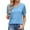 Sky Blue, variant on HexaHive Women's Casual Summer V Neck T-Shirts - Lace Short Sleeve, Loose Trendy