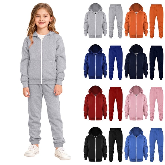 MuXiKeJi Clothes Girl Outfits Size 6 Cute Print Long Sleeve Warm Hoodie Pullover Tops Sweatshirt Pants Kids 2pcs Outfits Fall Winter Suit