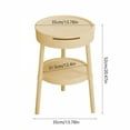 thumbnail image 3 of Modern Circular Side Table with Drawer & Open Shelf, Plastic Multifunctional Small Desk for Living Room, Bedroom & Office, 3 of 6