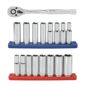 Hyper Tough 19-Piece 3/8" Socket Set with Ratchet