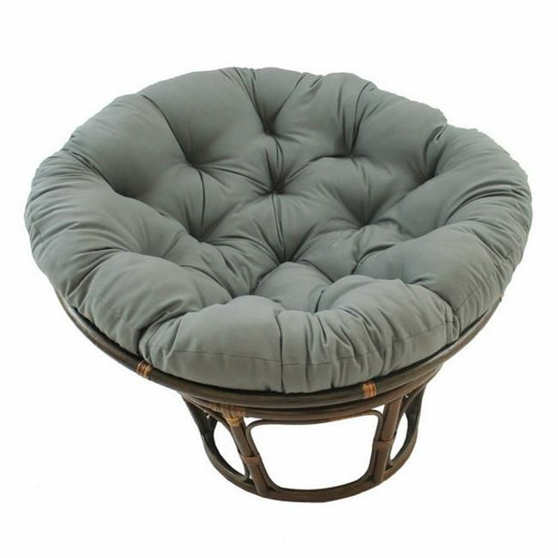 International Caravan 3312-TW-GY 42 in. Rattan Papasan Chair with Solid Twill Cushion, Grey 