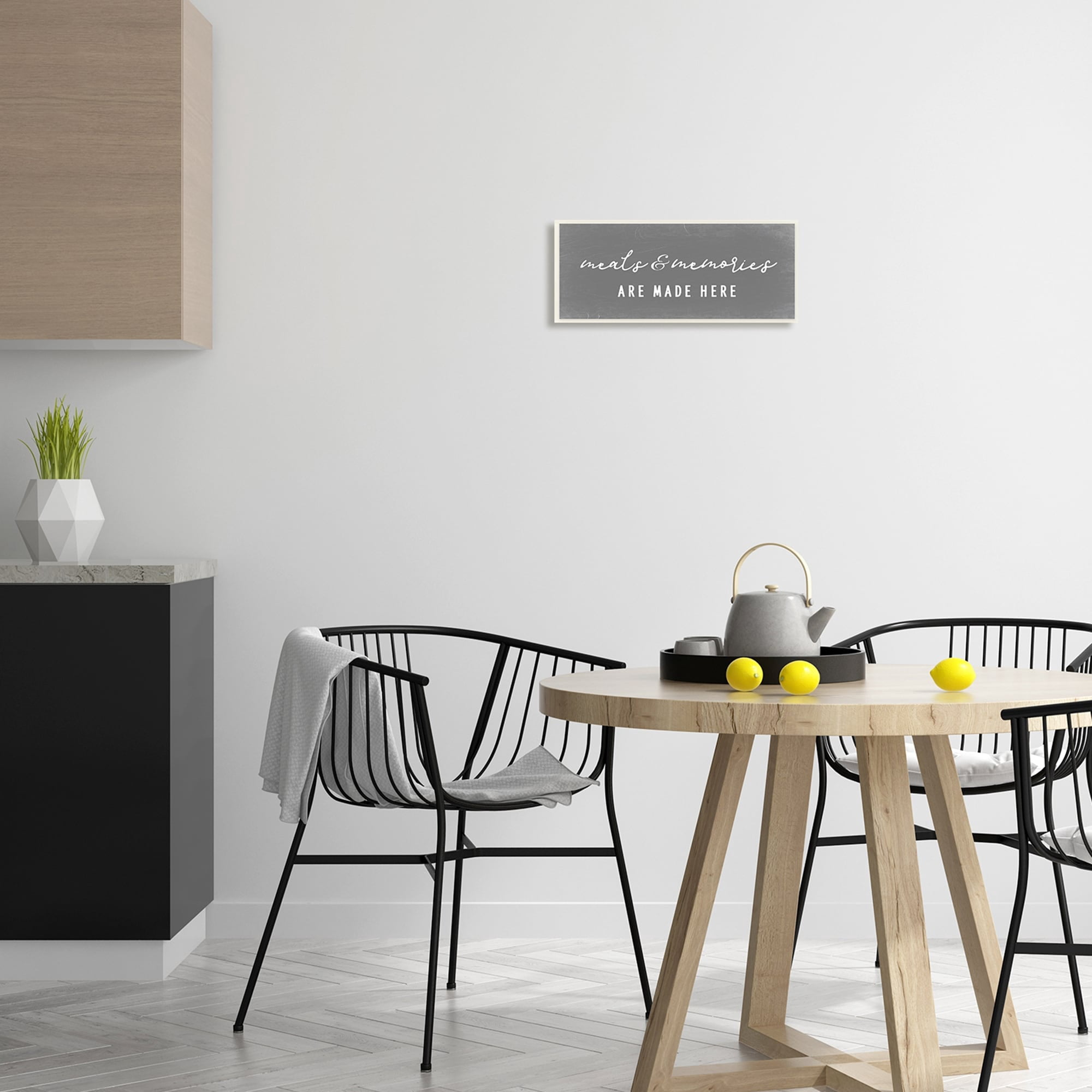 Stupell Industries Meals & Memories Family Kitchen Sign Typography Wood Wall Art, 17 x 7, Design by Daphne Polselli