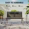 thumbnail image 4 of 2-Person Outdoor Glider Bench, Patio Double Swing Glider with Powder Coated Steel Frame, Porch Rocking Loveseat Chair for Backyard, Lawn, Black, 4 of 6