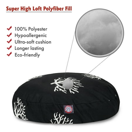 Majestic Pet Coral Round Dog Bed Treated Polyester Removable Cover Black Large 42 x 42 x 5
