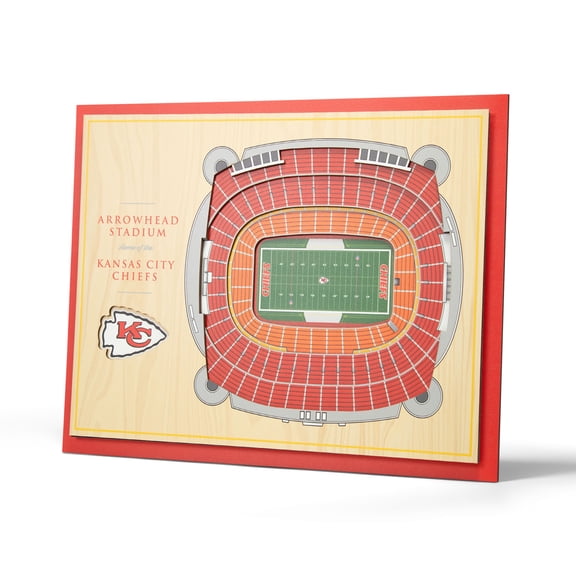 Kansas City Chiefs 17'' x 13'' 5-Layer StadiumViews 3D Wall Art