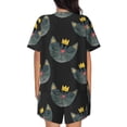 thumbnail image 3 of Bixox Women's Faces Of The Cat Printed Pajama Set 2 Piece Lounge Set Top and Shorts Soft Pajamas, Shorts with Pockets, 3 of 7