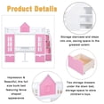 thumbnail image 5 of Full Over Full Bunk Beds with Stairs, Wood Loft Bed with Desk and Seat Can be Turned Into Bunk Bed, Convertible Dorm Bunk Bed with 2 Storage Drawers for Kids Teens (White+Pink), 5 of 9