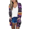 thumbnail image 2 of LOVZFMLL Cardigan pour Femmes Cardigan à Manches Longues Veste Ample Halloween Citrouille Imprimé Veste Haut Cardigan, 2 of 6