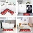 thumbnail image 4 of 2-Piece Kitchen Rugs Set Non-Slip Mats Carpet Floor for Kitchen, Bathroom (19.7"x27.6" & 19.7"x47.2") Red Christmas Tree and Lights, 4 of 7