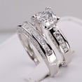 thumbnail image 6 of 2.75ct Princess Cut Bridal Wedding Engagement Ring Diamond Simulated 925 Sterling Silver Anniversary Ring SKU:00138, 6 of 9