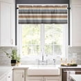thumbnail image 2 of Brown Blue Striped Kitchen Valances for Windows 42x12 Inch Kitchen Curtains Valances Rod Pocket Farmhouse Vintage Stripe Bathroom Window Valances for Window Treatment Decor, 2 of 6