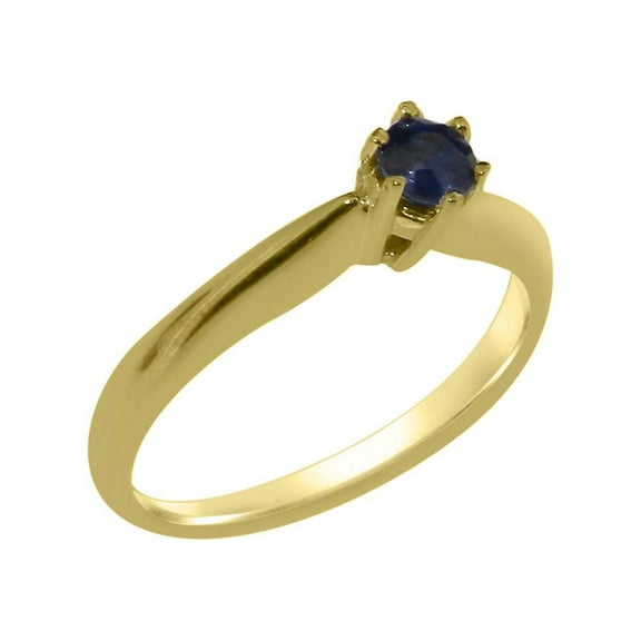 LBG British Made 10k Yellow Gold Natural Sapphire Womens Engagement Ring - 33 size options - Size 10