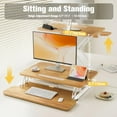 thumbnail image 2 of Standing Desk Wide Height Adjustable Quick Sit Stand Computer Desk Converter for Home Office Workstation ( Frame + Desktop), 2 of 7