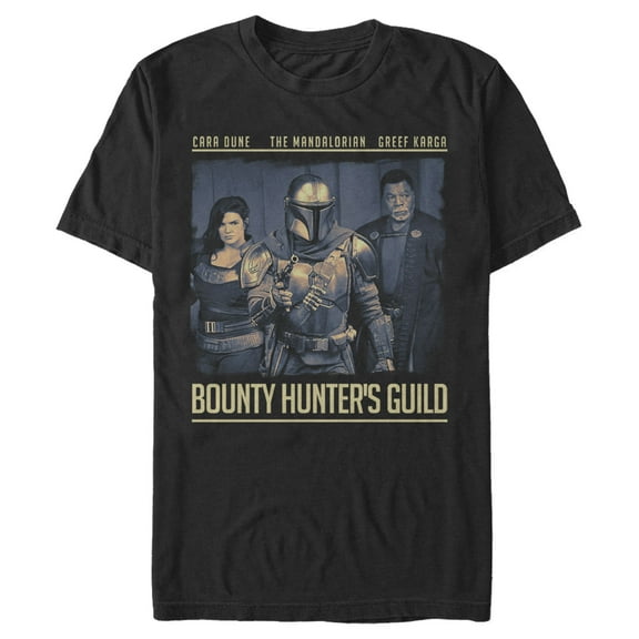 Men's Star Wars: The Mandalorian Bounty Hunter's Guild Graphic Tee Black X Large