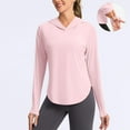 thumbnail image 2 of BADHUB Women's UPF 50+ Sun Protection Hoodie Shirts Long Sleeve UV SPF Rash Guard Hiking Quick Dry Lightweight Hooded Tops with Thumb Holes S-2XL Pink, 2 of 9