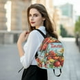 thumbnail image 6 of FORMRS Mini Backpack Purse for Women Travel Daypack Casual Shoulder Bag, Orange Floral Tomatoes, 6 of 7