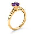 thumbnail image 3 of Gem Stone King 1.00 Ct Round Purple Amethyst 10K Yellow Gold Solitaire Engagement Ring, 3 of 4