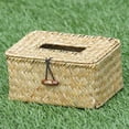 thumbnail image 4 of Vintage Handcraft Straw Woven Tissue Box Napkin Holder Organizer Home Decor Facial Tissue Box Decorative Woven Paper Holder Napkin Dispenser, 4 of 8