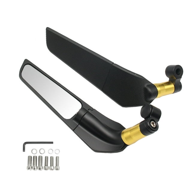 2 uds alerón de espejo retrovisor Universal de ala giratoria de viento modificado para motocicleta