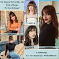 thumbnail image 5 of MORICA Clip in Bangs for Women Human Hair Bangs Clip in Hair Extensions Wispy Bangs Dark Brown Bangs, 5 of 6