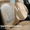 thumbnail image 5 of Coverado Car Seat Covers Full Set, Premium Leather Front and Rear Seat Protectors, Sleek Design Universal Fit for Most Cars, Beige, 5 of 8