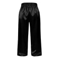 thumbnail image 6 of Womens Satin Pants Wide Leg Ankle Pants Comfy Silky Flowy Elastic Waisted Dressy Cropped Trousers for Office Wear, 6 of 6
