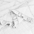 thumbnail image 4 of Marina Decoration Lush Ruffled Textured Shabby Chic Stitching Coverlet Bedspread Ultra Soft Solid Summer Embroidered Quilt Set with Quilted Shams, White Color, 4 of 6
