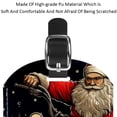 thumbnail image 4 of Square 2Pack PU Leather Santa Claus Motorcycle Cruise Luggage Tag with Privacy Cover and Name ID Tag for Travel Handbags Backpacks Luggage Tags, 4 of 6