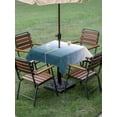 thumbnail image 4 of Outdoor Tablecloth with Umbrella Hole for Patio/Picnic/Party/Camping, Blue Coastal Wave Waterproof Table Cloth Square Cover Washable, Summer Ocean Nautical Beach Ombre (54"x 54"), 4 of 8