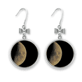thumbnail image 1 of Half Planet Dark Night Sky Bow Earrings Drop Stud Pierced Hook, 1 of 3