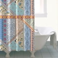 thumbnail image 4 of Multicolor Ethnic Striped Pattern Shower Curtain 84"x72" ,Bathroom Decorative Shower Curtains Set with 12 Hooks,Modern Waterproof Washable Shower Curtain, 4 of 6
