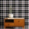 thumbnail image 2 of S4Sassy Peel & Stick Textured Vinyl Wallpaper, Urban Chic Colorful Plaid Print Contact Paper Waterproof - Black, 25"X 60", Removable Modern Wall Covering For Home Decor In Bedrooms & Living Areas, 2 of 9
