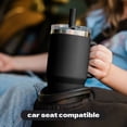 thumbnail image 3 of YAYA My First Travel Tumbler for Preschool & Kids 3+, Insulated Stainless Steel Tumbler with Reusable Silicone Straw & Spill-Proof Lid, Cup Holder Compatible, BPA-Free, 12oz, Black, 3 of 8