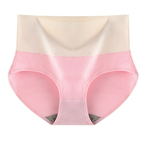 HCURIBAD Panties for Women Clearance Women s Plus Size High Waisted Tummy Panties Hip Wrap Triangle Panties Seamless Underwear Cotton Underwear No Show Underwear  1x Ladies Panty Pink XL