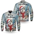 thumbnail image 3 of Merry Christmas Alaskan Malamute Enjoys Woofmas Winter Xmas Holiday All Over Print 3D Baseball Jacket Alaska Mal Dog Lovers Gifts Bomber Jacket Softball - 02022, 3 of 6