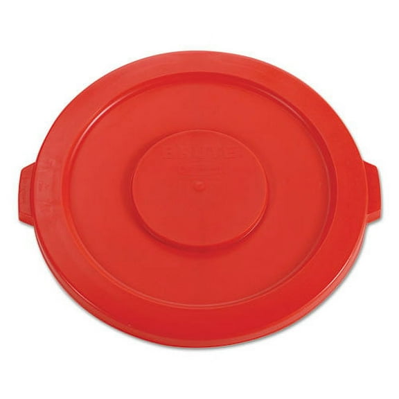 Round Flat Top Lid, For 32 Gal Round Brute Containers, 22.25" Diameter, Red | Bundle of 10 Each