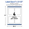 thumbnail image 6 of Avery Labels, 4" x 3-1/3", Silver-Snowflakes, Matte, 40ct, 6 of 10
