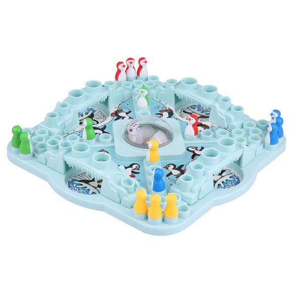 Qiilu 1Pc Pop 'n Drop Penguins Toys Kids Desktop Dice Board Competition Family Interaction Game, Penguins Family Game, Kids Penguins Board Game