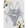 thumbnail image 4 of ZAFUL Dalmatian Snake Print Tie Side Cutout Bikini Swimsuit White L, 4 of 6
