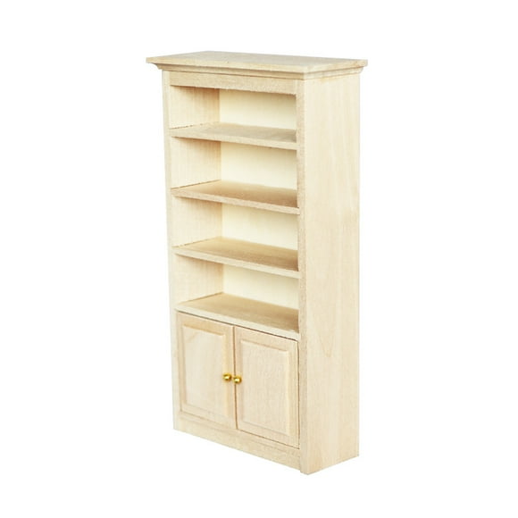 Armario de madera Dollhouse en miniatura 1:12 con 5 estantes