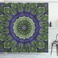 thumbnail image 1 of Purple Mandala Shower Curtain, Ethnic Print with Stylized Petals and Leaves in Round Form Mandala Design, Fabric Bathroom Set with Hooks, 69W X 75L Inches Long, Multicolor, by Ambesonne, 1 of 3