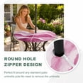thumbnail image 6 of Pink Waves Coastal Round Outdoor Tablecloth with Umbrella Hole Zipper, Pink Ombre Summer Beach Oceans Elastic Fitted Table Cover, Waterproof Table Cloth for Patio Picnic Party Fits 36"-44", 6 of 9