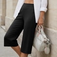 thumbnail image 7 of Stamzod Womens Capri Yoga Pants with Pocket High Waisted Plus Size Capris Casual Work Trousers Cropped Pants Black M, 7 of 7