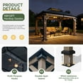 thumbnail image 3 of Aoxun 10' x 12' Outdoor Wood Gazebo, Hardtop Gazebo Permanent Wooden Pavilion with Galvanized Steel Double Roof, for Patio, Garden, Deck, Cedar Wood, 3 of 8