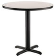 thumbnail image 1 of Pemberly Row 36" Round Wood Cafe Table with X-Base in Gray Nebula, 1 of 5