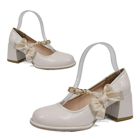 Elegant Fashionable Women s High Heeled Shoes  Plain Color  PU Leather with Cute Bow  Perfect for Dancing Parties  Beige  Size 37