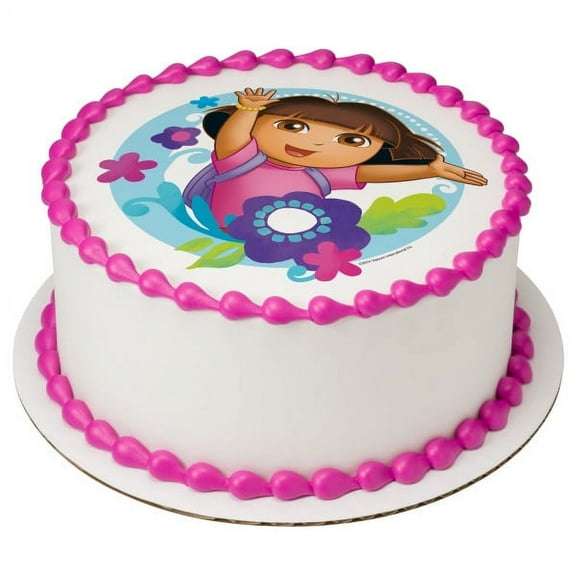 Whimsical Practicality's Dora The Explorer Edible Icing Image Cake Topper-8 inch Round or Larger